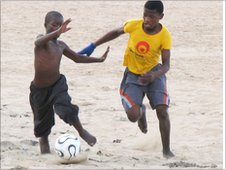 African Children Playing Football