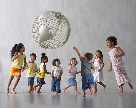 Black And White Children Playing Together