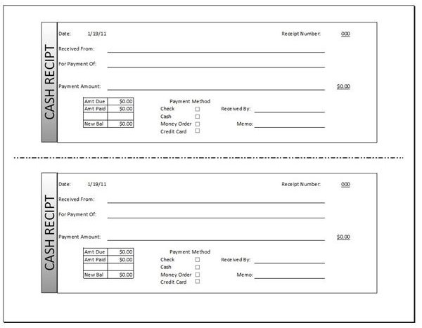 Car Sales Deposit Receipt Form