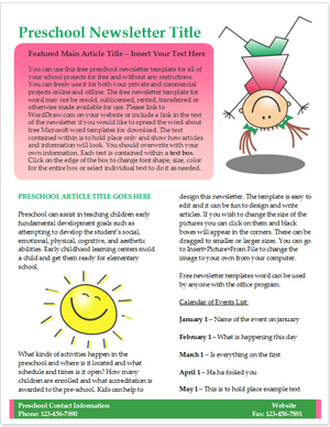 Childcare Newsletter Examples