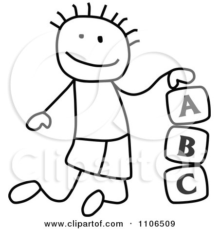 Children Playing Clipart Black And White