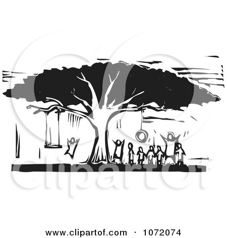 Children Playing Clipart Black And White