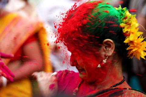 Children Playing Holi Photos