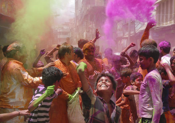 Children Playing Holi Photos