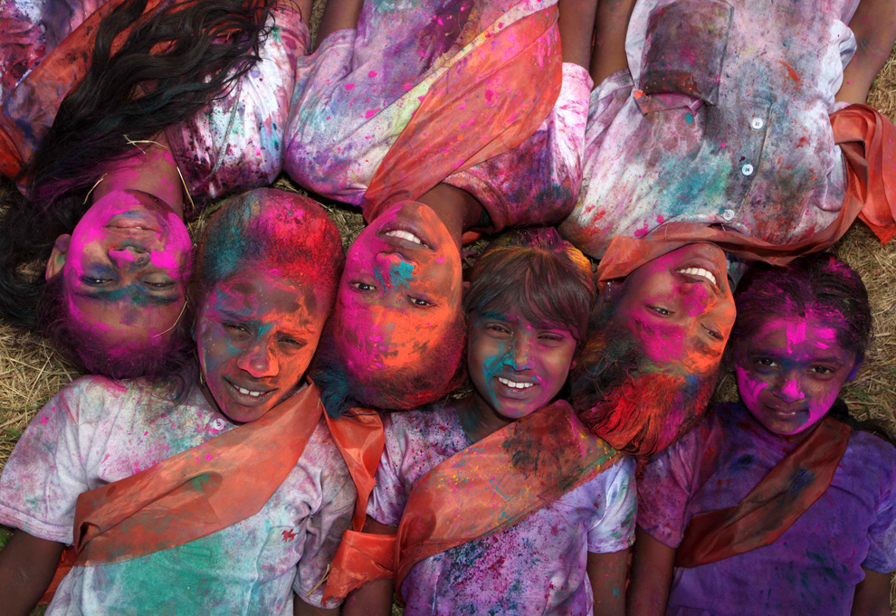 Children Playing Holi Photos