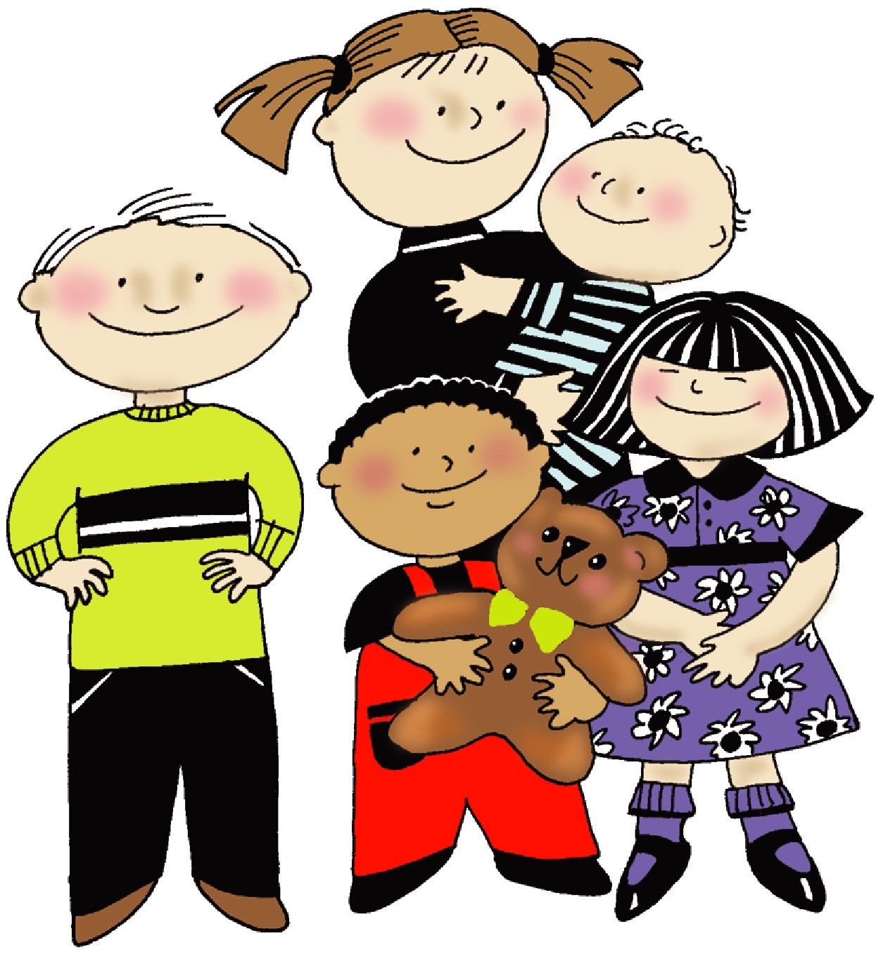 Children Playing Together Clipart