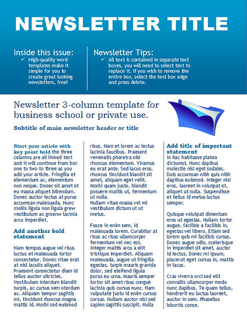 Free Newsletter Templates For Word 2010