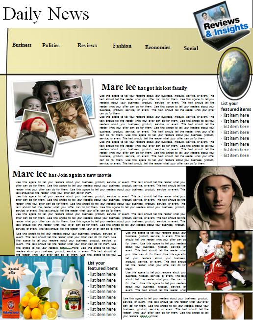 Free Newspaper Template For Microsoft Word