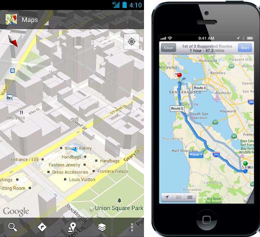 Google Maps Vs Apple Maps