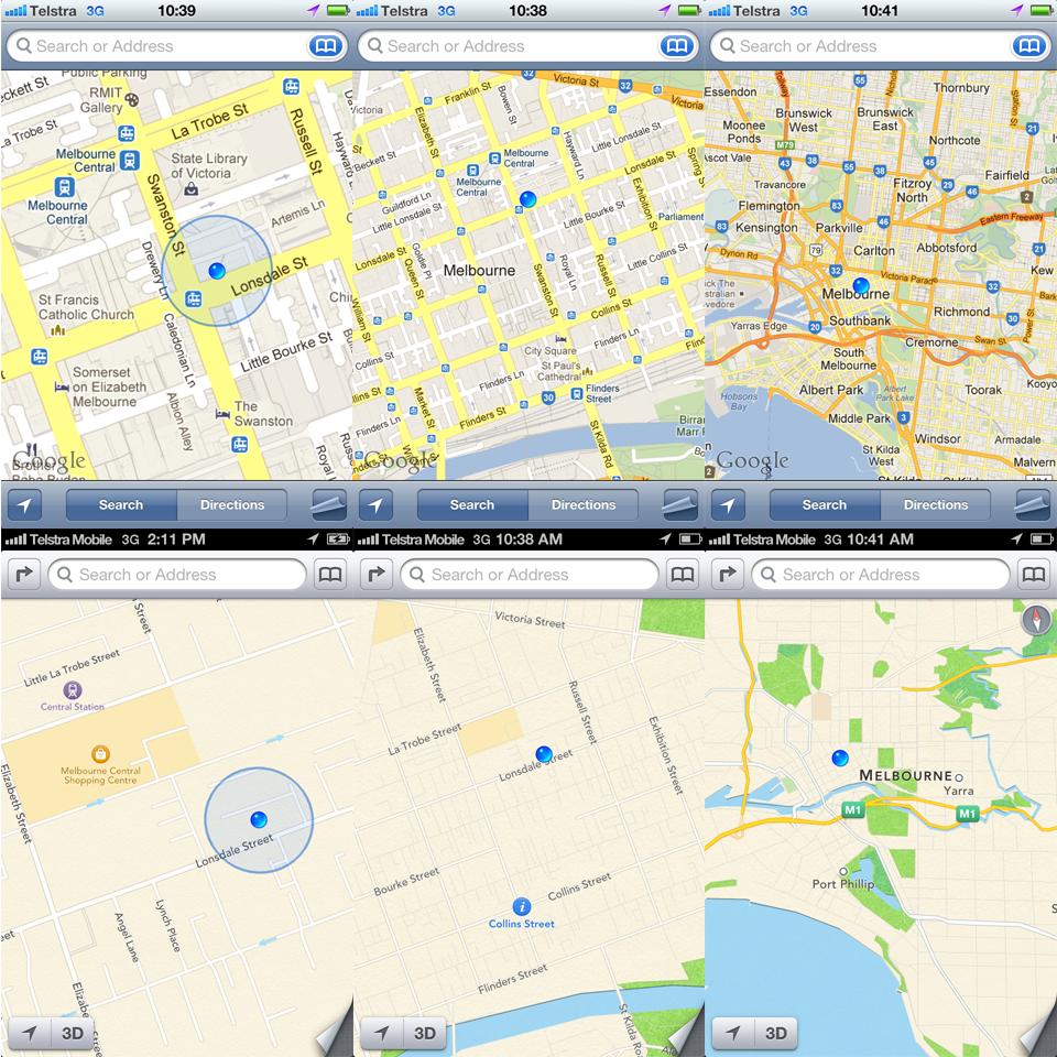 Google Maps Vs Apple Maps Comparison