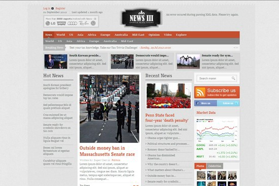 Joomla 2.5 Newspaper Templates Free