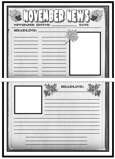 Newspaper Article Template For Kids Printable