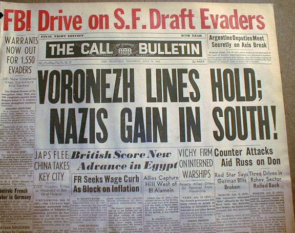 Newspaper Headlines World War 2