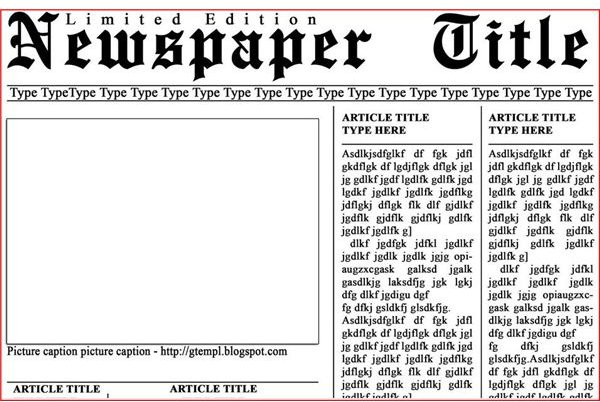 Newspaper Layout For Word