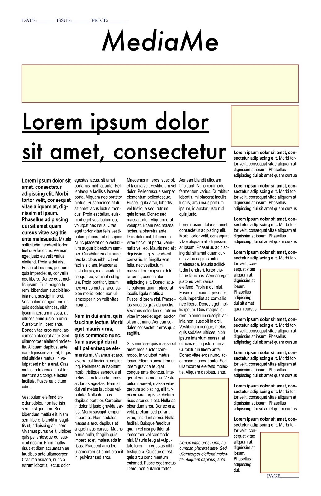 Newspaper Layout Ideas