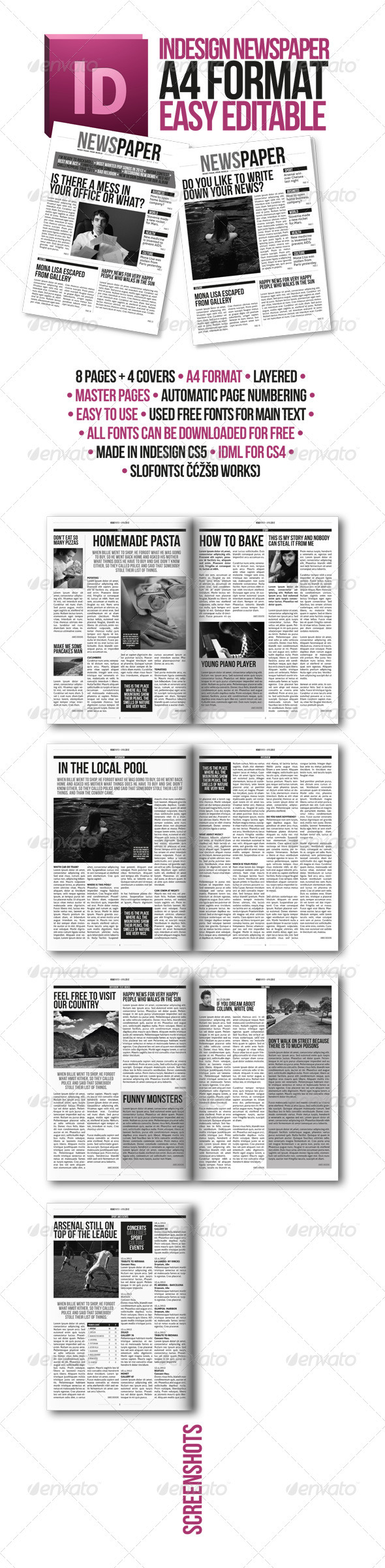 Newspaper Layout Template Photoshop