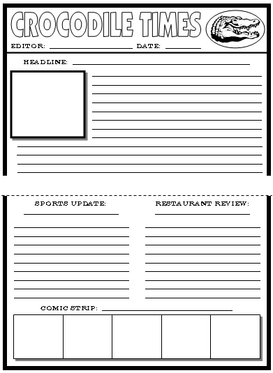Newspaper Template For Kids Free