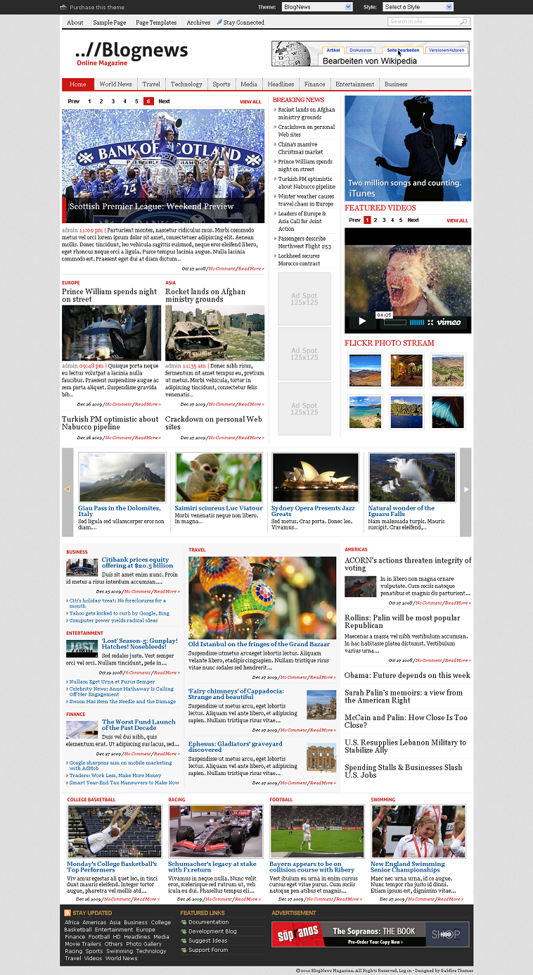 Newspaper Template For Wordpress