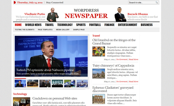 Newspaper Template For Wordpress