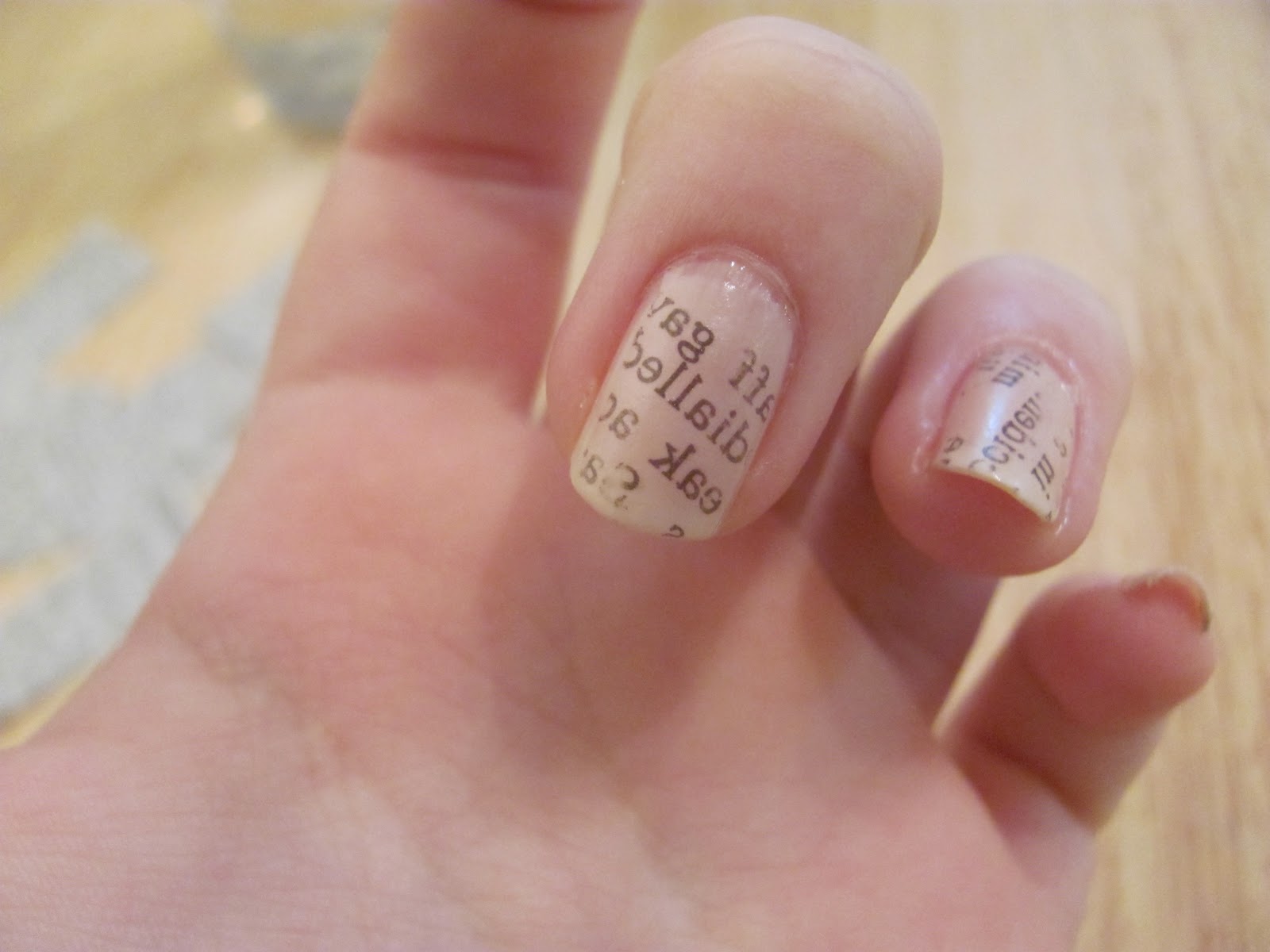 Pink Newspaper Nails