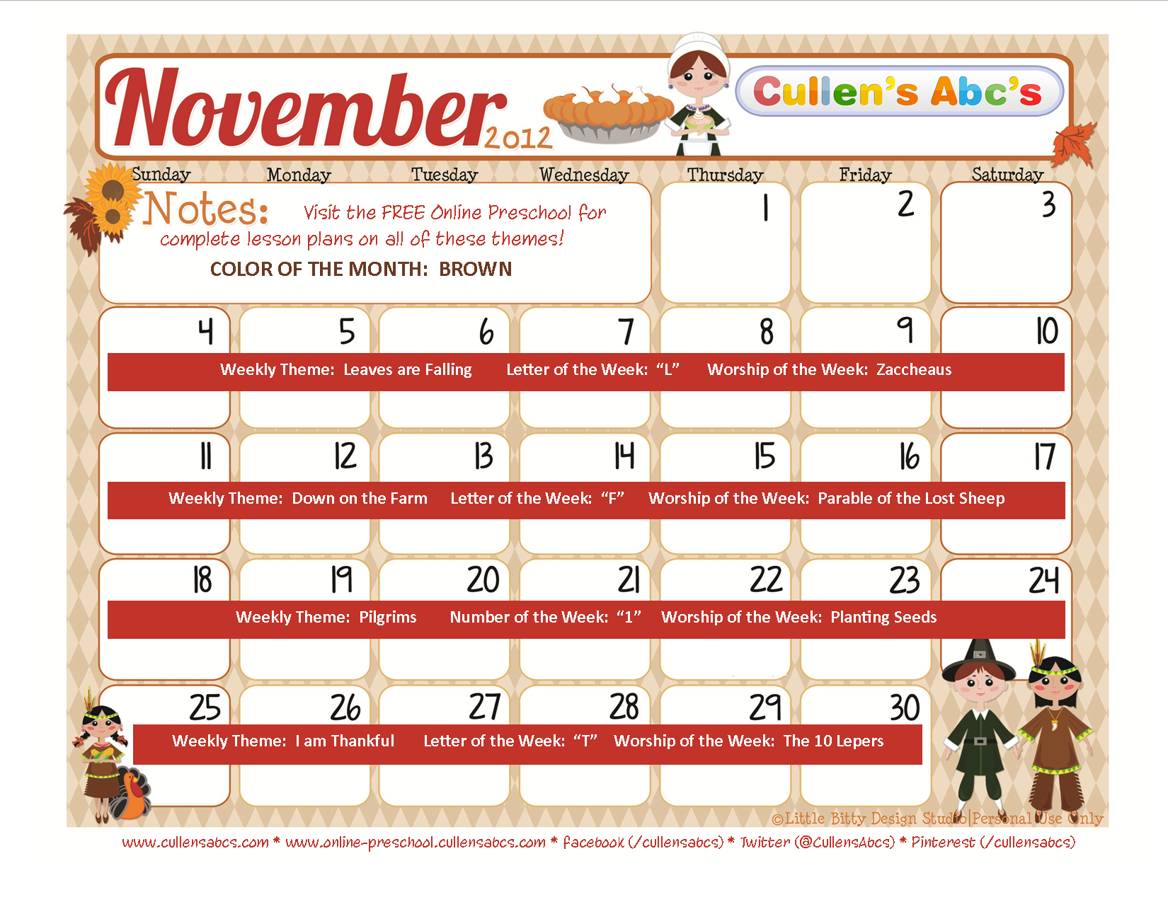 Preschool Newsletter Ideas For October